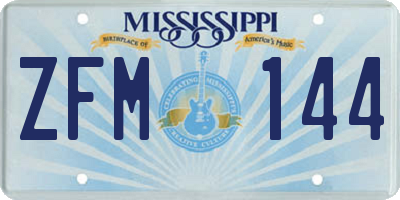 MS license plate ZFM144