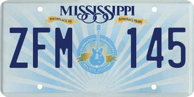 MS license plate ZFM145