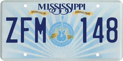 MS license plate ZFM148