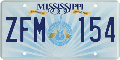MS license plate ZFM154