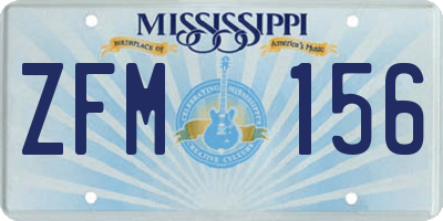 MS license plate ZFM156