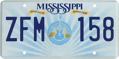 MS license plate ZFM158