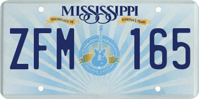 MS license plate ZFM165