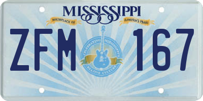 MS license plate ZFM167