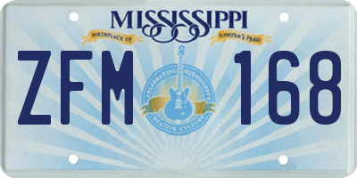 MS license plate ZFM168