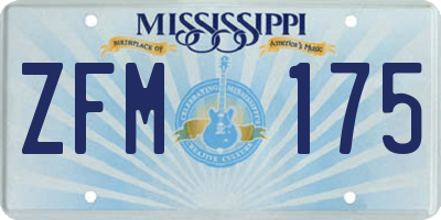 MS license plate ZFM175