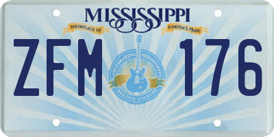 MS license plate ZFM176