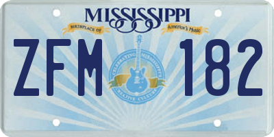 MS license plate ZFM182