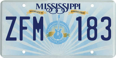 MS license plate ZFM183