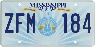 MS license plate ZFM184