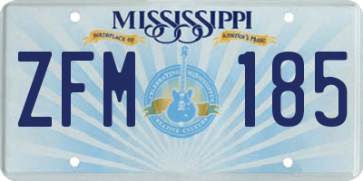 MS license plate ZFM185