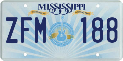 MS license plate ZFM188