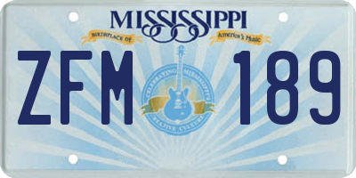 MS license plate ZFM189
