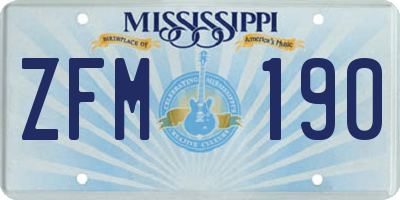 MS license plate ZFM190