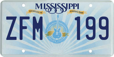 MS license plate ZFM199
