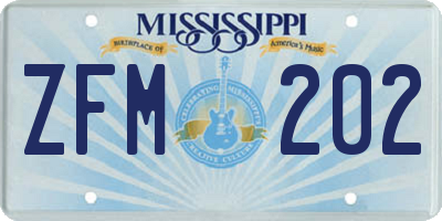 MS license plate ZFM202