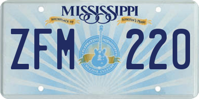 MS license plate ZFM220