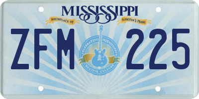 MS license plate ZFM225