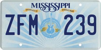 MS license plate ZFM239