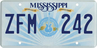 MS license plate ZFM242