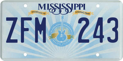 MS license plate ZFM243