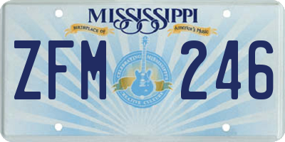 MS license plate ZFM246