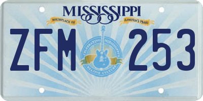 MS license plate ZFM253