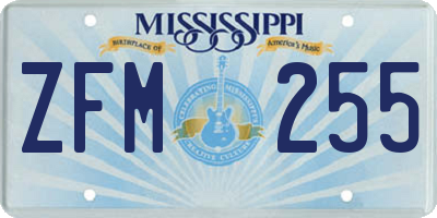 MS license plate ZFM255