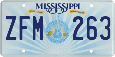 MS license plate ZFM263