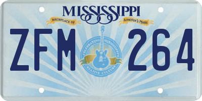 MS license plate ZFM264