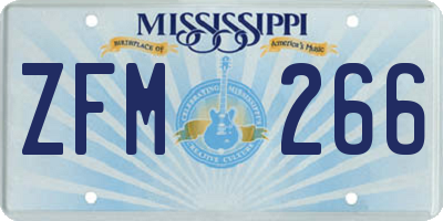 MS license plate ZFM266