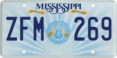 MS license plate ZFM269