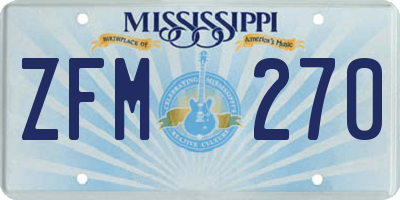 MS license plate ZFM270