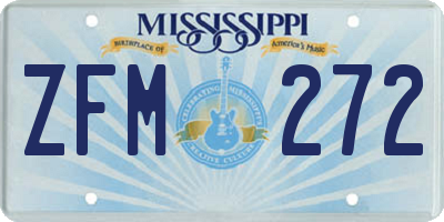 MS license plate ZFM272