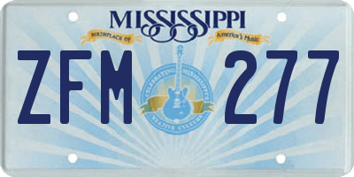 MS license plate ZFM277