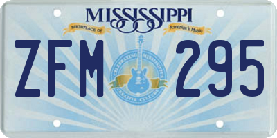 MS license plate ZFM295