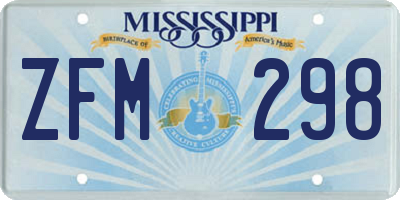 MS license plate ZFM298