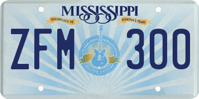 MS license plate ZFM300