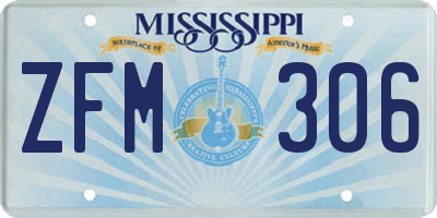 MS license plate ZFM306