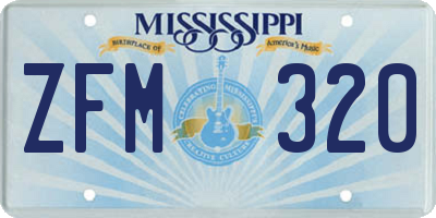 MS license plate ZFM320