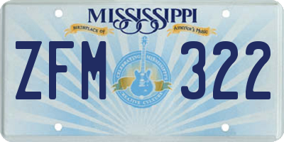 MS license plate ZFM322