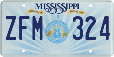 MS license plate ZFM324