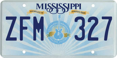 MS license plate ZFM327