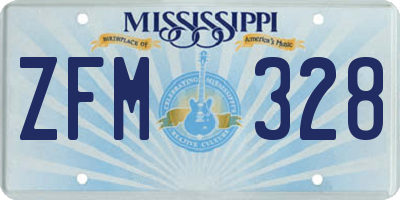 MS license plate ZFM328