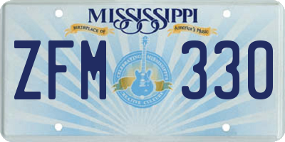 MS license plate ZFM330