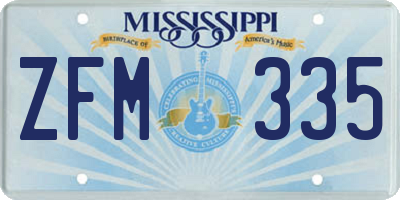 MS license plate ZFM335