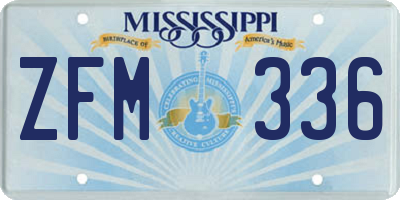 MS license plate ZFM336