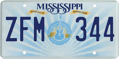 MS license plate ZFM344
