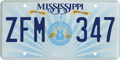 MS license plate ZFM347
