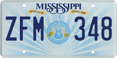MS license plate ZFM348